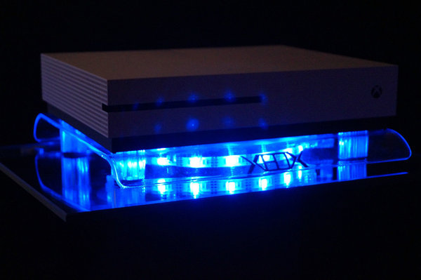VINCORP ® USB Design Kühler Lüfter blau LED Ständer Xbox One S One X 360 Scorpio