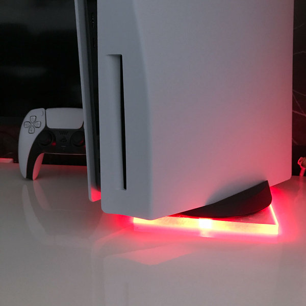 Wifi Multicolor RGB LED USB Design Unterlage / Ständer Standfuß Acryl für PlayStation 5 / PS5