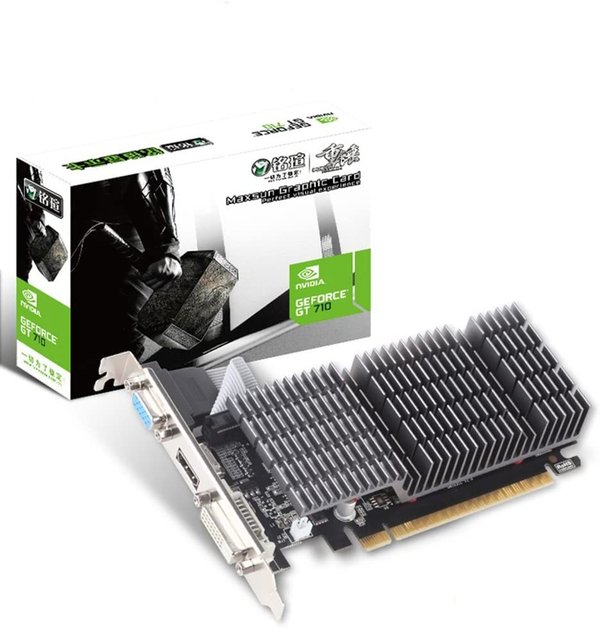 MAXSUN Nvidia Grafikkarte GEFORCE GT 710 1 GB, Low Profile Grafikkarte, GPU, geringer Verbrauch Pass