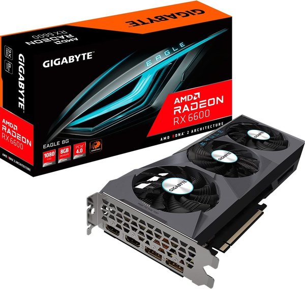 Gigabyte Radeon RX 6600 Eagle 8GB Grafikkarte, GV-R66EAGLE-8GD